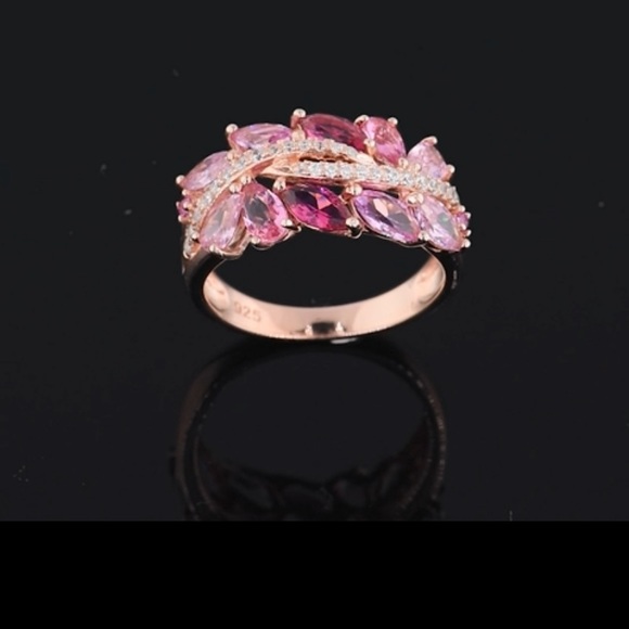 14k Ruby Pink Sapphire Diamonds Ring - Picture 9 of 11